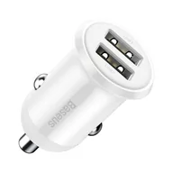 Ładowarki samochodowe - Baseus Grain Pro ładowarka samochodowa 2x USB 4,8 A biały (CCALLP-02) - miniaturka - grafika 1