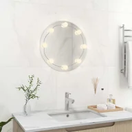 Lustra - vidaXL Lustro ścienne z oświetleniem LED okrągłe szkło - Lustro ścienne z oświetleniem LED - Lustro ścienne z oświetleniem LED - Lustro ścienne - Lustro do sypialni - miniaturka - grafika 1