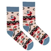 Skarpetki męskie - Tańce góralskie kolorowe skarpetki we wzory bawełna organicznaKabak - miniaturka - grafika 1