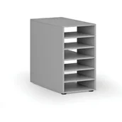 Regały biurowe - Szafka z półkami do biurka PRIMO GRAY, prawa, szara - miniaturka - grafika 1