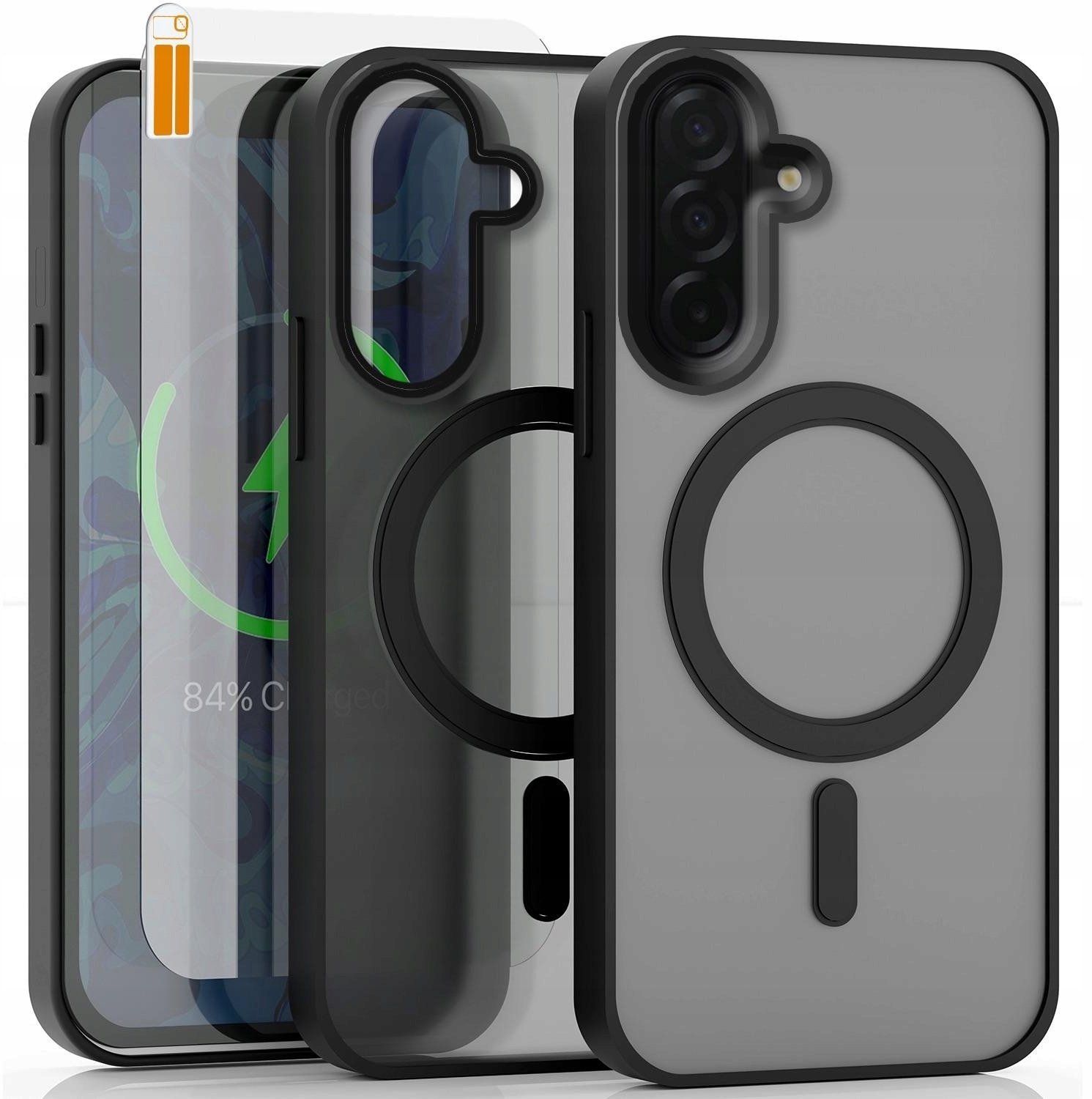 Hello Case Etui Do Magsafe Do Samsung Galaxy A26 Matowe, Czarne, Ochronne Szkło