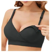 Biustonosze ciążowe - Biustonosz ciążowy stanik bezszwowy do karmienia - czarny - L - miniaturka - grafika 1