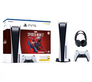 Sony PlayStation 5 (PS5) z napędem - Marvel’s Spider-Man 2 - słuchawki PULSE 3D (czarny) - Konsole Playstation - miniaturka - grafika 1