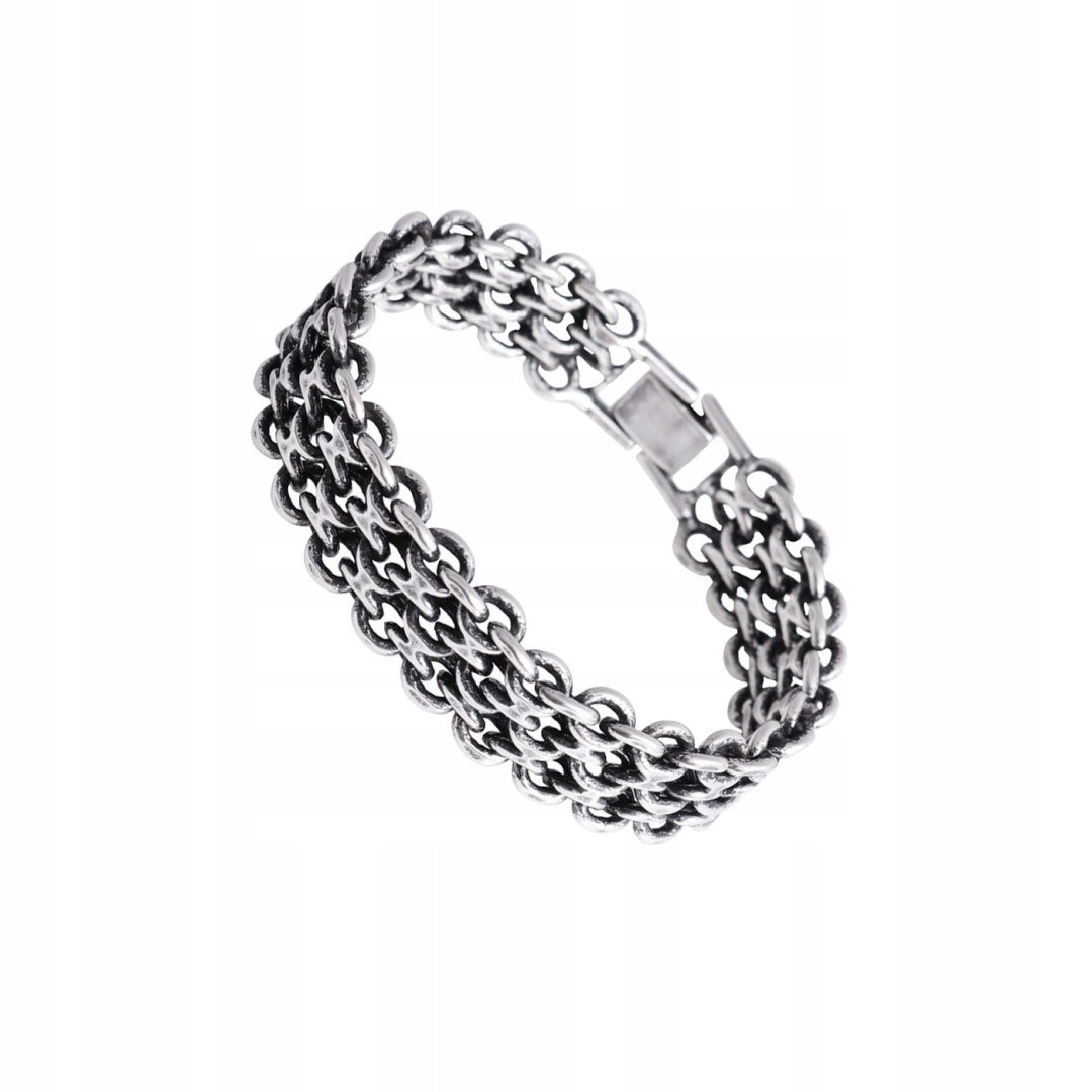 SZEROKA BRANSOLETKA MĘSKA(B22/MEN/62AG CZ.)19CM