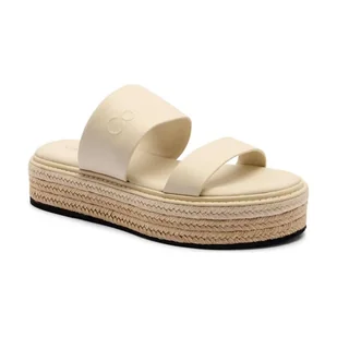 Calvin Klein Skórzane klapki - Klapki i japonki damskie - miniaturka - grafika 1