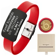 Bransolety męskie - Bransoletka z GRAWEREM kauczukowa męska / damska b - miniaturka - grafika 1