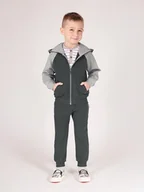 Bluzy dla chłopców - Chłopięca bluza rozpinana szara Nicol,r.134 - miniaturka - grafika 1