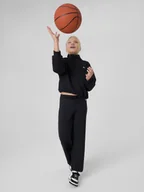 Spodnie i spodenki dla dziewczynek - 4F Spodnie sportowe z prostymi nogawkami dziewczęce - czarne 158/164 (12-14 lat) - miniaturka - grafika 1