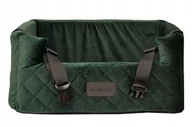 Sprzęt podróżny i transportery dla psów - Boutiquezoo FOTELIK SAMOCHODOWY DLA PSA LEGOWISKO VELVET ZIELONY M BTQZ-AMB-CARSEAT-LUX-VELVET-GRUN-M - miniaturka - grafika 1