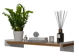 Skandynawska półka ścienna na książki biały + dąb lancelot M1-R87 - Półki do salonu - miniaturka - grafika 1