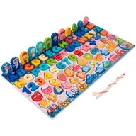 Układanki dla dzieci - Drewniana zabawka edukacyjna Montessori 6 w 1 dopasowująca kształty - miniaturka - grafika 1