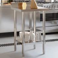Wózki na żywność - Kuchenny stół roboczy z rantem, 55x55x93 cm, stal nierdzewna Lumarko! - miniaturka - grafika 1