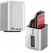 Obudowy i kieszenie na dyski twarde - Stacja dokująca Orico MiniTower z kieszeniami na dyski twarde do 56TB - srebrna - miniaturka - grafika 1