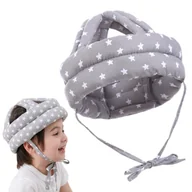 Zabezpieczenia dla dzieci - Czapka dziecięca ochrona na głowę kask do nauki chodzenia ochraniacz szara - miniaturka - grafika 1