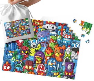 PUZZLE - SUPER ZINGSI WZORY Z BAJEK I GIER DLA DZIECI 110EL + WORECZEK - Puzzle - miniaturka - grafika 1