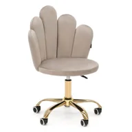 Krzesła - Krzesło obrotowe muszelka DC-6092S beżowy #7 welur, złote nogi - miniaturka - grafika 1