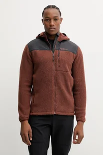 Jack Wolfskin bluza sportowa KAMMWEG PILE męska kolor brązowy z kapturem gładka 1711271 - Bluzy męskie - miniaturka - grafika 1