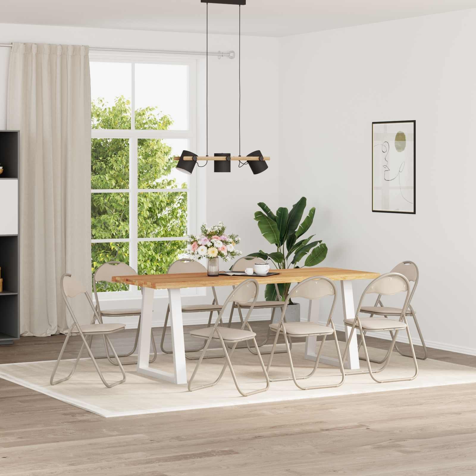 vidaXL vidaXL Krzesło składane 8 pcs piaskowy 48 x 43,5 x 81 cm