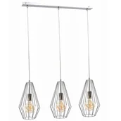 Lampy sufitowe - KET Industrialna LAMPA wisząca druciana OPRAWA metalowy zwis srebrny KET668 - miniaturka - grafika 1