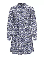 Sukienki - ONLY Damska sukienka Onlsandy Life L/S Shirt Dress Noos Ptm, Dazzling Blue/Cathrin Ditsy, XL - miniaturka - grafika 1