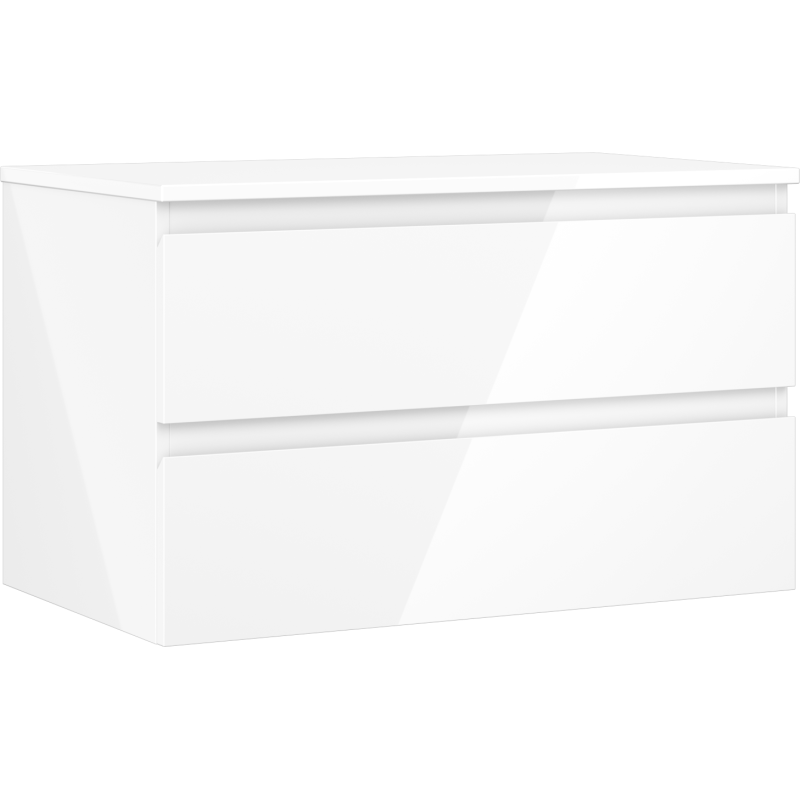 Mexen Orio szafka łazienkowa podumywalkowa 80 cm z blatem, 2 szuflady, biała połysk - 91A10-08047-2-BFFC00