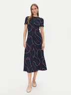 Sukienki - Tommy Hilfiger Sukienka codzienna Modern F&F Midi Dress WW0WW44547 Granatowy Regular Fit - miniaturka - grafika 1