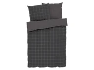 Pościel - LIVARNO home Pościel dwustronna z mikrowłókna satynowego, 220 x 200 cm (Szary/ w kratkę) - miniaturka - grafika 1
