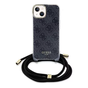 Etui Guess GUHCP15SHC4SEK Apple iPhone 15 / 14 hardcase Crossbody Cord 4G Print czarny/black - Etui i futerały do telefonów - miniaturka - grafika 3