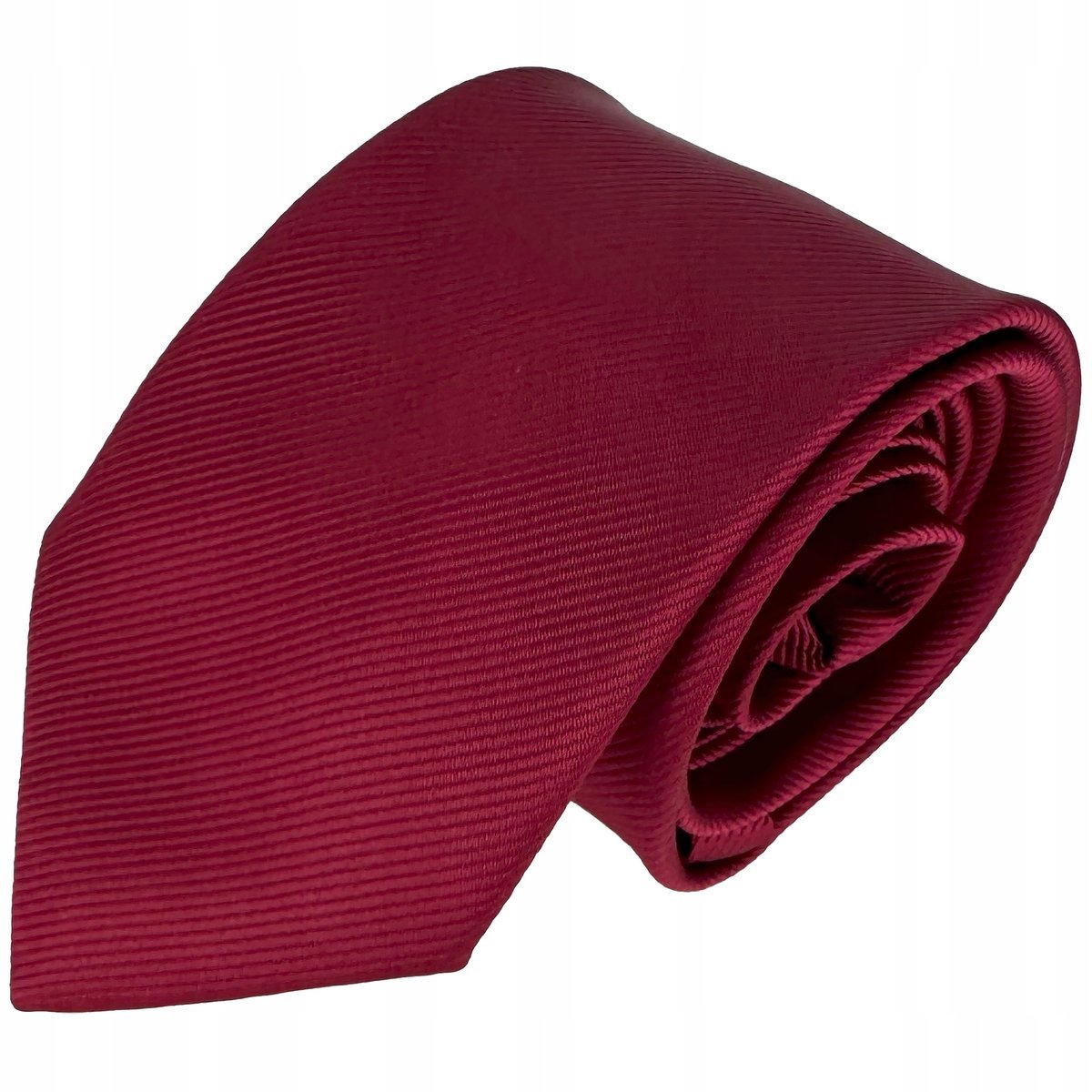 Elegancki krawat męski klasyczny bordowy gładki lekko błyszczący modny