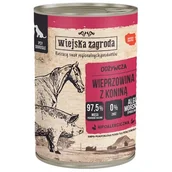 Mokra karma dla psów - Karma dla psa WIEJSKA ZAGRODA Wieprzowina z koniną 400 g - miniaturka - grafika 1