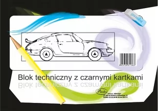 Blok techniczny A4, 10 kartek, czarne kartki - Podobrazia, bloki, papiery - miniaturka - grafika 1