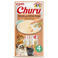Przysmaki dla kotów - INABA  Churu przysmak dla kota o smaku kurczaka i łososia 4x14g - miniaturka - grafika 1