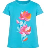 Bluzki dla dziewczynek - T-shirt z krótkim rękawem dla dziewczynki,z motywem kwiatowym, niebieski 3-8 lat - miniaturka - grafika 1
