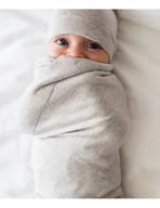Koce i narzuty dla dzieci - Poofi Kocyk merino Cozy beżowo-szary - miniaturka - grafika 1