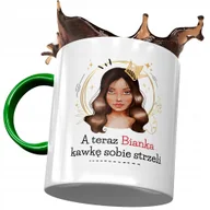 Kubki - Kubek Zielony Dla Bianki Żony Przyjaciółki z Nadrukiem ze Zdjęciem + Opakowanie na prezent (wzór 02) - miniaturka - grafika 1