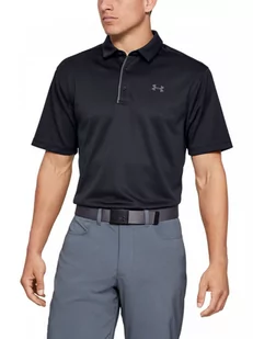Męska koszulka do golfa UNDER ARMOUR Tech Polo - czarna - Koszulki sportowe męskie - miniaturka - grafika 1