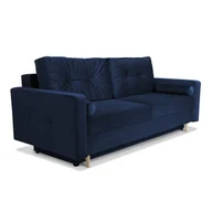 Sofy i kanapy - Sofa STELLA w kolorze granatowym z funkcją spania i pojemnikiem na pościel - miniaturka - grafika 1