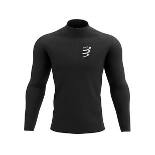 COMPRESSPORT Bluza biegowa męska HURRICANE WINDPROOF SEAMLESS HZ TOP black - Bluzy sportowe męskie - miniaturka - grafika 1