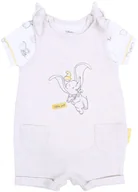 Rampersy - Beżowo-melanżowy rampers + body dla niemowląt DUMBO 0-2 m 56 cm - miniaturka - grafika 1