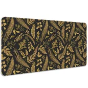 Podkładki na biurko - Mata z nadrukiem na biurko Złote paprocie 100x50 cm, Dywanomat - miniaturka - grafika 1