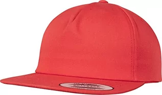 Czapki męskie - Urban Classics unst Construct manufactured 5 panel Snapback - jeden rozmiar czerwony - grafika 1