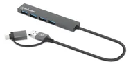 Huby USB - Manhattan 181006 huby i koncentratory USB 3.2 Gen 1 (3.1 Gen 1) Type-A 5000 Mbit/s Szary - miniaturka - grafika 1