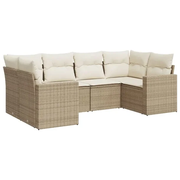 Zestaw mebli ogrodowych modułowych beżowy rattan PE 65,5 x 62 x 69 cm