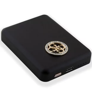 Guess Powerbank indukcyjny 5W GUPBM3AL4DMK 3000mAh czarny/black MagSafe 4G Strassed Metal Logo - Powerbanki - miniaturka - grafika 4