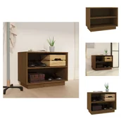 Szafki na buty - vidaXL Szafka na buty miodowy brąz 60x34x45 cm lite drewno sosnowe - Półki i szafki na buty - miniaturka - grafika 1