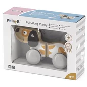 Zabawki interaktywne dla dzieci - Viga Piesek na sznureczku szaro-biały V44043 - miniaturka - grafika 1