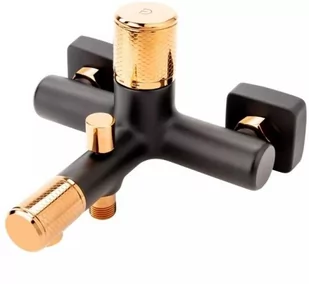 FDesign Ardesia bateria wannowo-prysznicowa ścienna różowe złoto/czarna FD1-ARD-1-25 - Baterie wannowe i prysznicowe - miniaturka - grafika 2