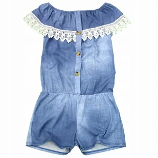 Kombinezon SPODNIUM Z KORONKĄ Hiszpanka Jeans 116 - Kombinezony dla dzieci - miniaturka - grafika 1