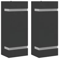 Lampy ogrodowe - vidaXL Kinkiety zewnętrzne, 2 szt., czarne, stal nierdzewna - miniaturka - grafika 1
