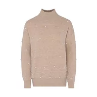 Swetry damskie - faina Damski sweter z cekinami, elegancki sweter akryl beżowy rozmiar M/L, beżowy, M - miniaturka - grafika 1